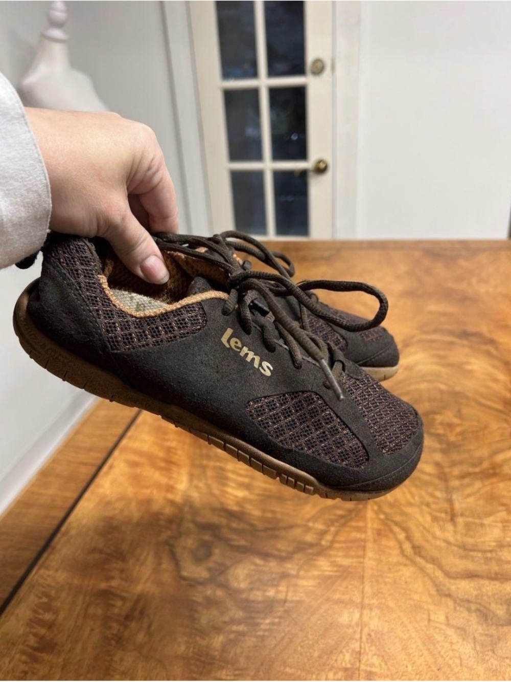 Lems Men's Brown Minimalist Lace-Up Sneakers